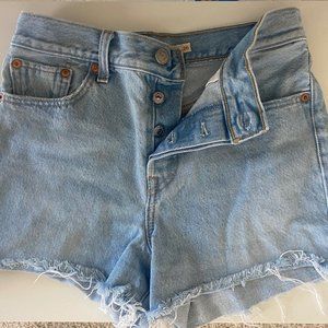 Levi's light washed cut off mini shorts